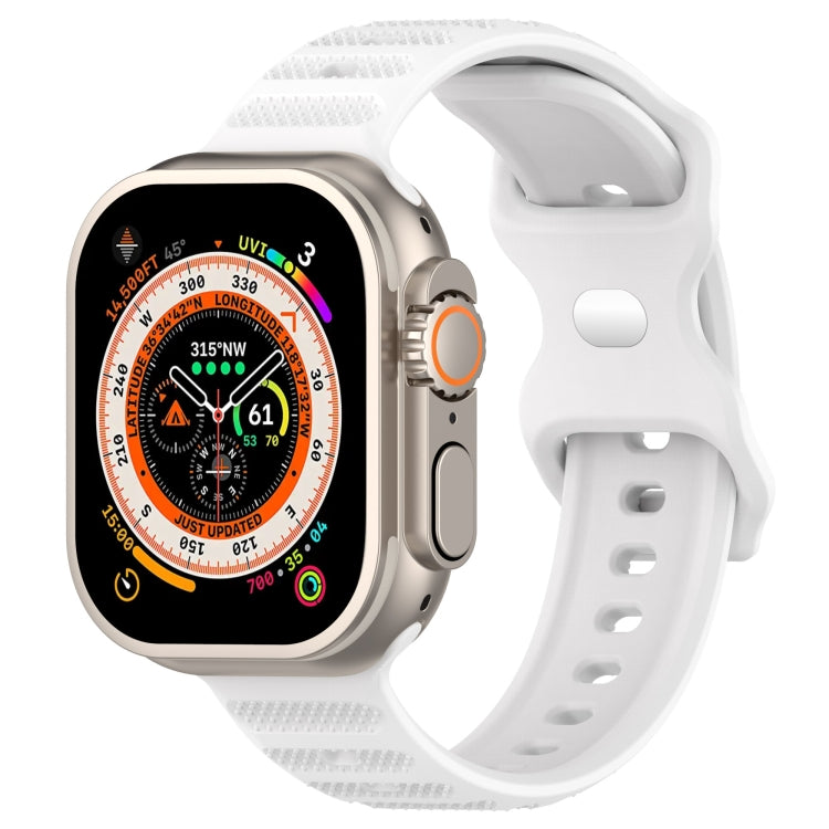 For Apple Watch 5 40mm Reverse Buckle Dot Texture Silicone Watch Band(White) - Watch Bands by PMC TechLife | Online Shopping South Africa | PMC TechLife