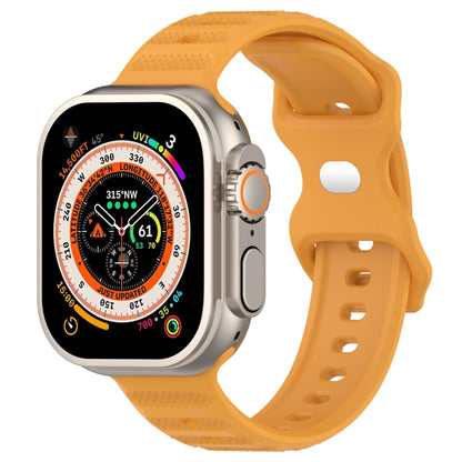 For Apple Watch 4 40mm Reverse Buckle Dot Texture Silicone Watch Band(Yellow) - Watch Bands by PMC Jewellery | Online Shopping South Africa | PMC Jewellery