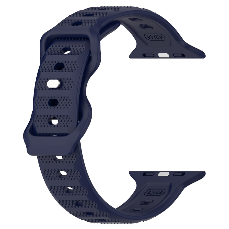 For Apple Watch 3 42mm Reverse Buckle Dot Texture Silicone Watch Band(Midnight Blue) - Watch Bands by PMC Jewellery | Online Shopping South Africa | PMC Jewellery