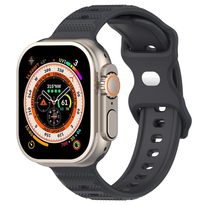 For Apple Watch 2 38mm Reverse Buckle Dot Texture Silicone Watch Band(Dark Gray) - Watch Bands by PMC Jewellery | Online Shopping South Africa | PMC Jewellery