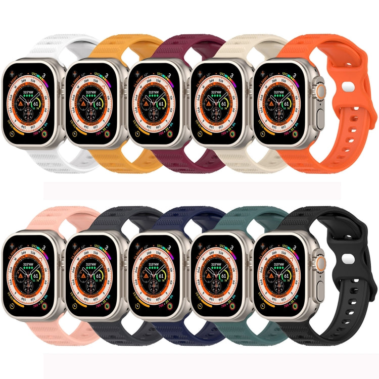 For Apple Watch 5 44mm Reverse Buckle Dot Texture Silicone Watch Band(Wine Red) - Watch Bands by PMC Jewellery | Online Shopping South Africa | PMC Jewellery