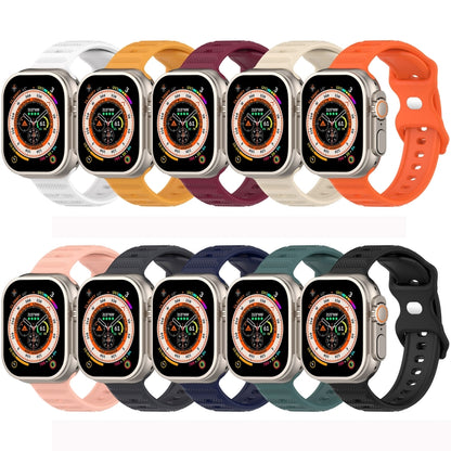 For Apple Watch 2 42mm Reverse Buckle Dot Texture Silicone Watch Band(Wine Red) - Watch Bands by PMC Jewellery | Online Shopping South Africa | PMC Jewellery