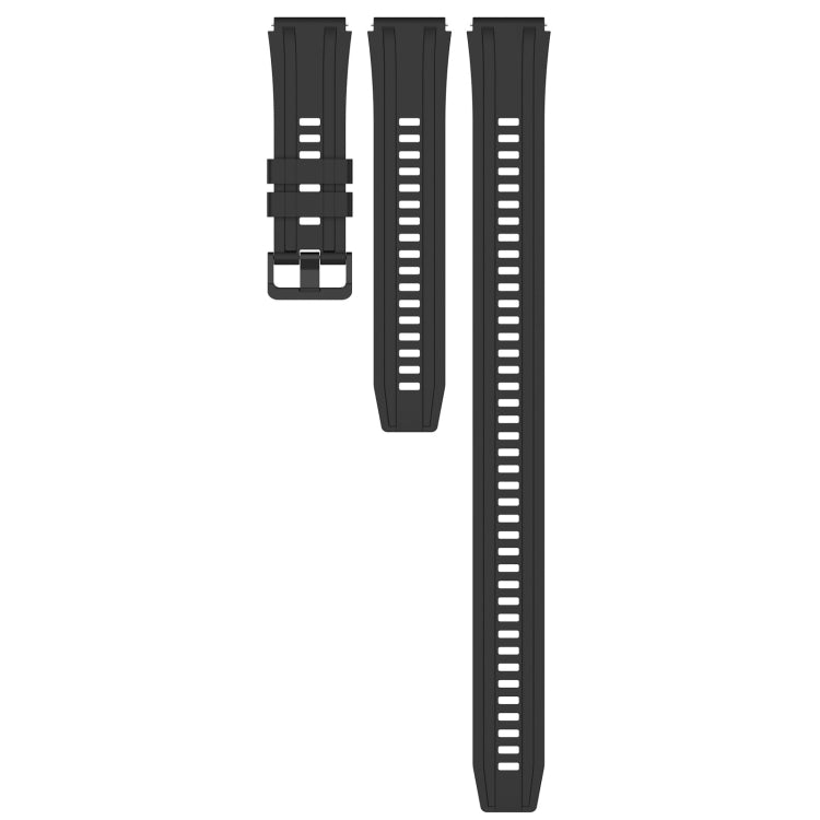 For Huawei Watch GT Runner Long & Short Sports Solid Color Silicone Watch Band Set(Black) - Watch Bands by PMC TechLife | Online Shopping South Africa | PMC TechLife