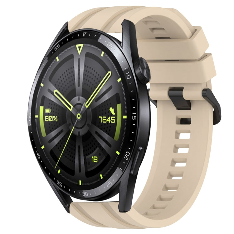 For Huawei Watch GT Runner Long & Short Sports Solid Color Silicone Watch Band Set(Khaki) - Watch Bands by PMC Jewellery | Online Shopping South Africa | PMC Jewellery