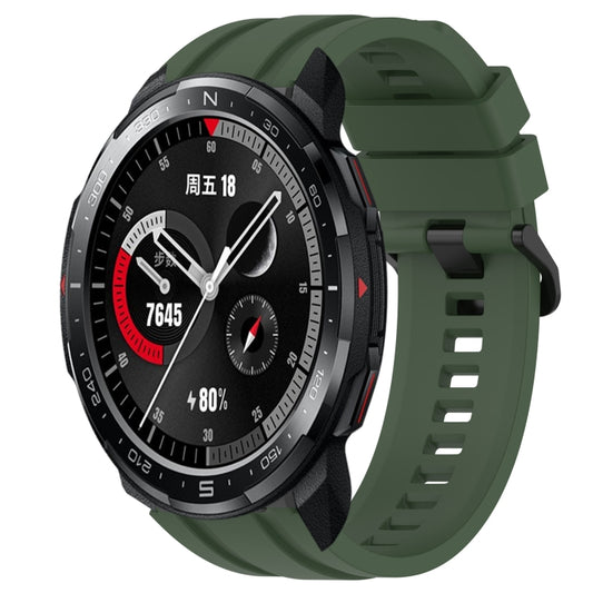 For Honor Watch GS Pro Long & Short Sports Solid Color Silicone Watch Band Set(Dark Green) - Watch Bands by PMC Jewellery | Online Shopping South Africa | PMC Jewellery