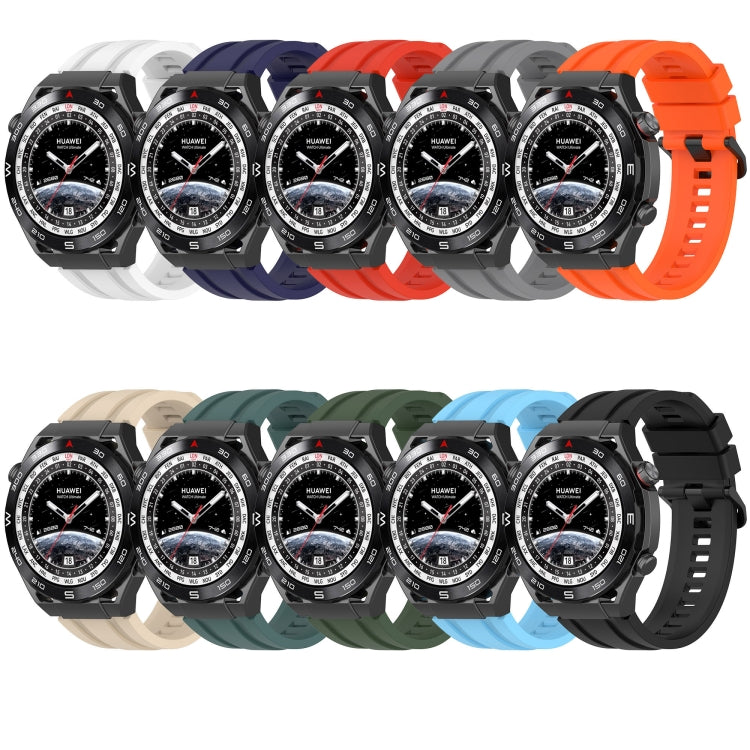 For Huawei Watch GT3 Pro 46mm Long & Short Sports Solid Color Silicone Watch Band Set(Khaki) - Watch Bands by PMC Jewellery | Online Shopping South Africa | PMC Jewellery