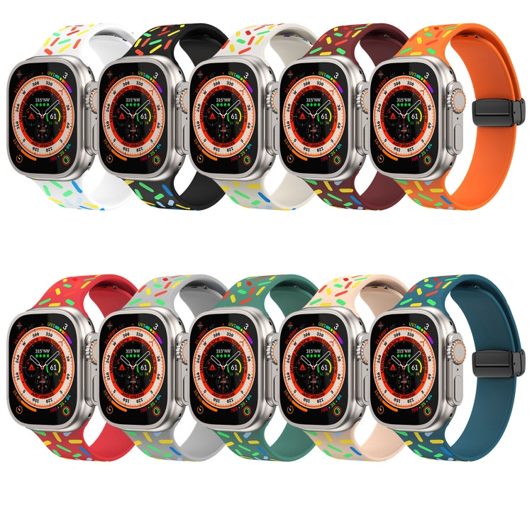 For Apple Watch 5 44mm Rainbow Dots Silicone Magnetic Black Buckle Watch Band(Blue) - Watch Bands by PMC Jewellery | Online Shopping South Africa | PMC Jewellery