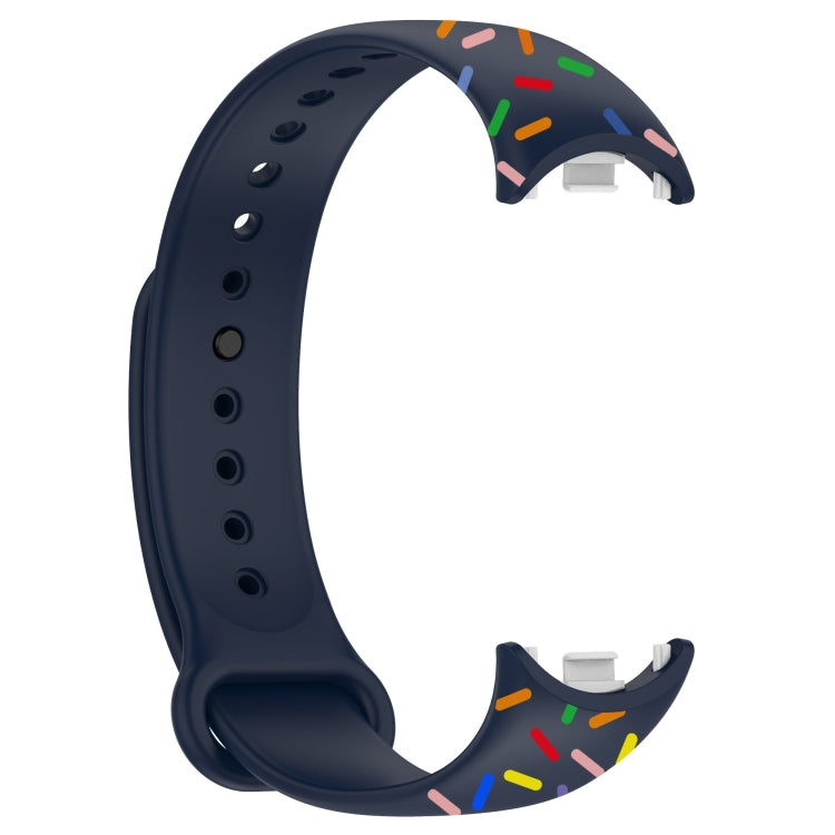 For Xiaomi Band 8 Sports Rainbow Dots Silicone Buckle Watch Band(Midnight Blue) - Watch Bands by PMC Jewellery | Online Shopping South Africa | PMC Jewellery