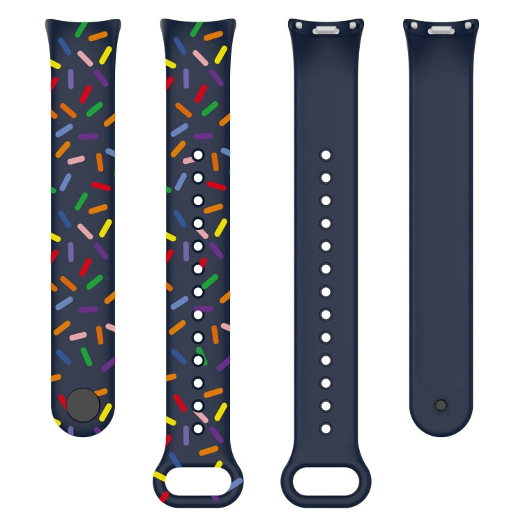 For Xiaomi Band 8 Sports Rainbow Dots Silicone Buckle Watch Band(Midnight Blue) - Watch Bands by PMC Jewellery | Online Shopping South Africa | PMC Jewellery