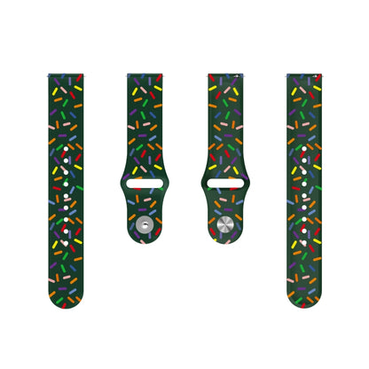 For Samsung Galaxy Watch 5 40 / 44mm Sports Rainbow Dots Silicone Buckle Watch Band(Green) - Watch Bands by PMC Jewellery | Online Shopping South Africa | PMC Jewellery