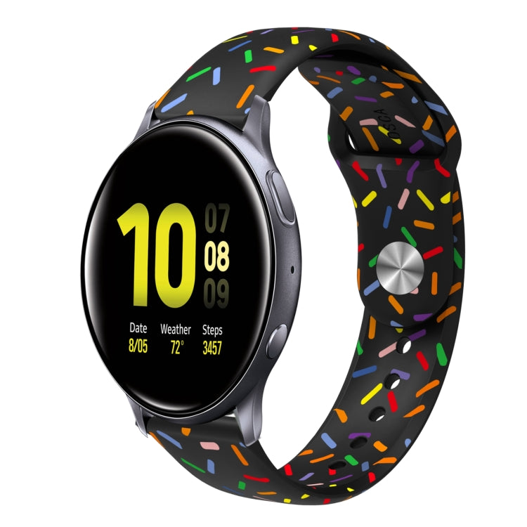 For Samsung Galaxy Watch 4 40mm / 44mm Sports Rainbow Dots Silicone Buckle Watch Band(Black) - Watch Bands by PMC Jewellery | Online Shopping South Africa | PMC Jewellery