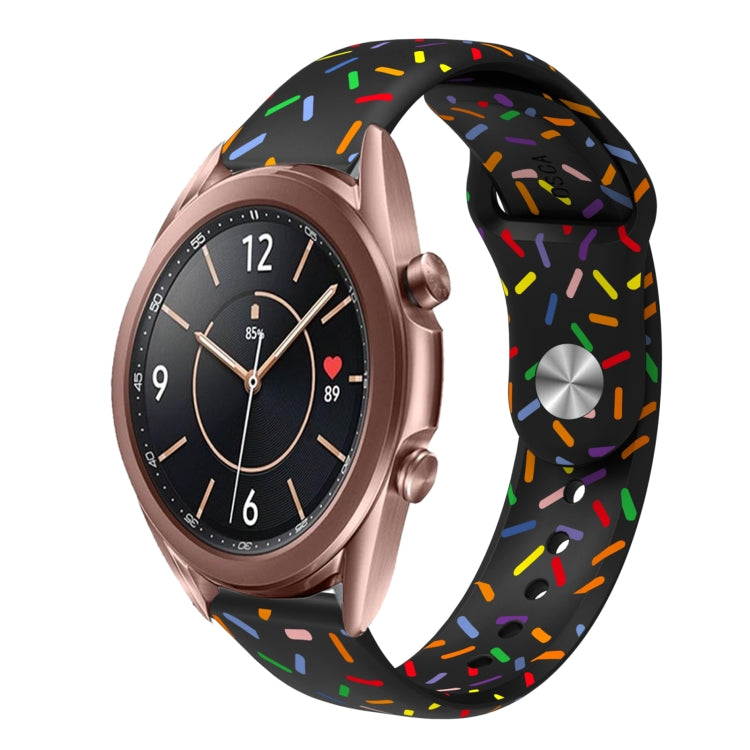 For Samsung Galaxy Watch 4 Classic 42mm / 46mm Sports Rainbow Dots Silicone Buckle Watch Band(Black) - Watch Bands by PMC Jewellery | Online Shopping South Africa | PMC Jewellery