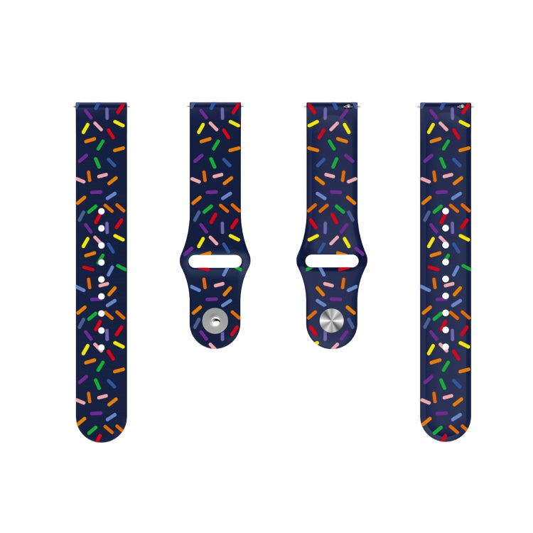 For Samsung Galaxy Watch 4 Classic 42mm / 46mm Sports Rainbow Dots Silicone Buckle Watch Band(Blue) - Watch Bands by PMC Jewellery | Online Shopping South Africa | PMC Jewellery