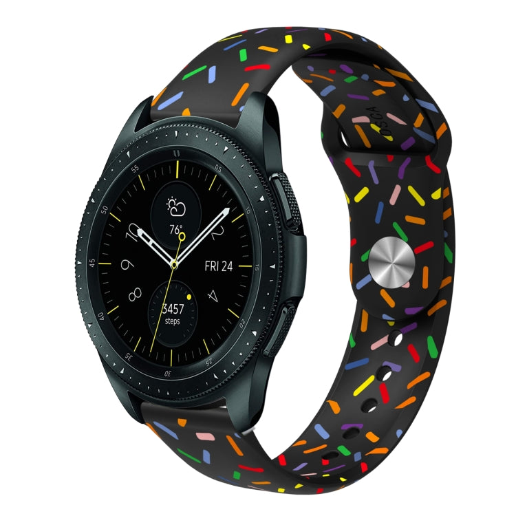 For Samsung Galaxy Watch Active 2 40mm / 44mm Sports Rainbow Dots Silicone Buckle Watch Band(Black) - Watch Bands by PMC Jewellery | Online Shopping South Africa | PMC Jewellery