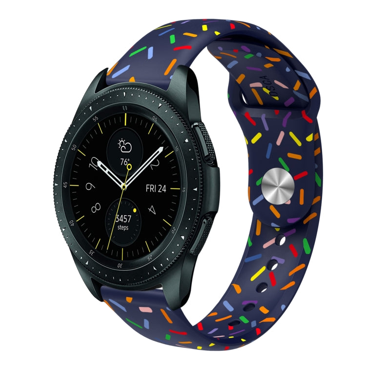 For Samsung Galaxy Watch Active 2 40mm / 44mm Sports Rainbow Dots Silicone Buckle Watch Band(Blue) - Watch Bands by PMC Jewellery | Online Shopping South Africa | PMC Jewellery