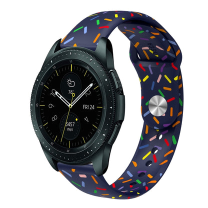 For Samsung Galaxy Watch Active 2 40mm / 44mm Sports Rainbow Dots Silicone Buckle Watch Band(Blue) - Watch Bands by PMC Jewellery | Online Shopping South Africa | PMC Jewellery