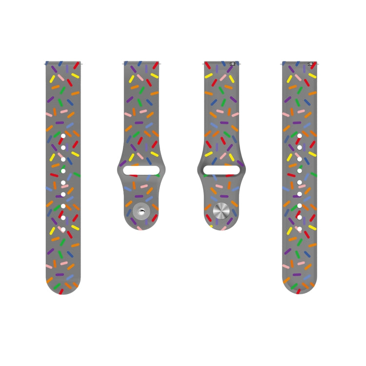 For Samsung Galaxy Watch Active 2 40mm / 44mm Sports Rainbow Dots Silicone Buckle Watch Band(Gray) - Watch Bands by PMC Jewellery | Online Shopping South Africa | PMC Jewellery