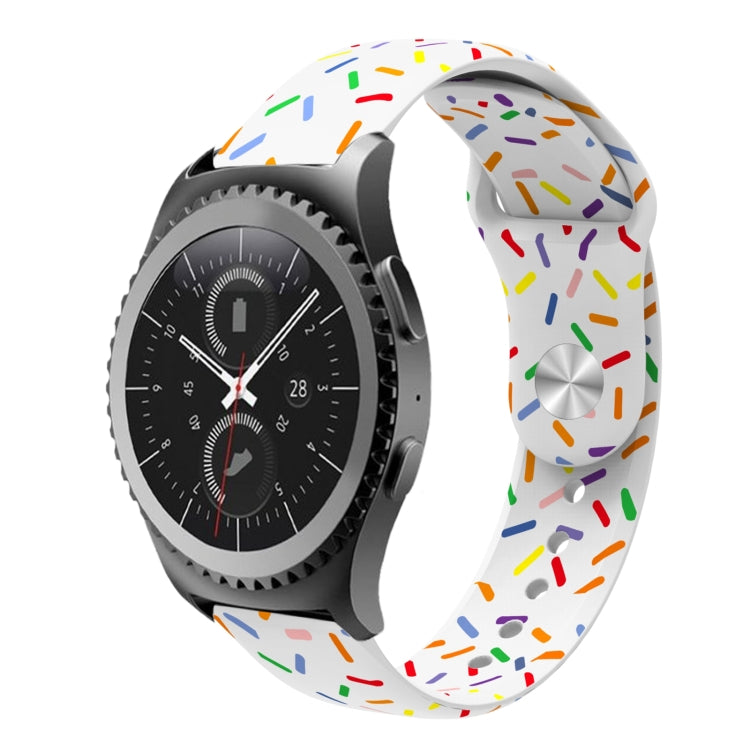 For Samsung Galaxy watch Active 40mm Sports Rainbow Dots Silicone Buckle Watch Band(White) - Watch Bands by PMC Jewellery | Online Shopping South Africa | PMC Jewellery