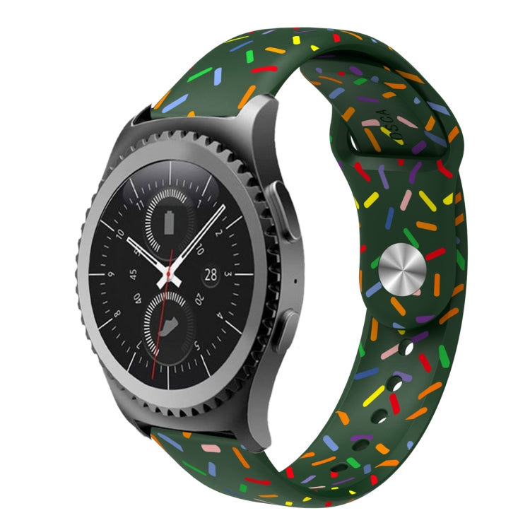 For Samsung Galaxy watch Active 40mm Sports Rainbow Dots Silicone Buckle Watch Band(Green) - Watch Bands by PMC Jewellery | Online Shopping South Africa | PMC Jewellery