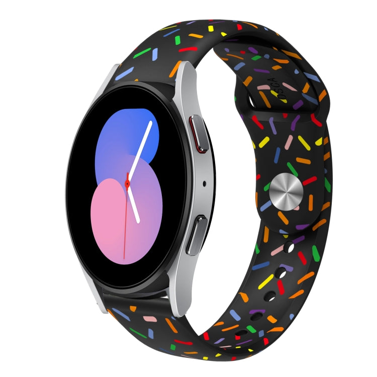 For Samsung Galaxy Watch 42mm Sports Rainbow Dots Silicone Buckle Watch Band(Black) - Watch Bands by PMC Jewellery | Online Shopping South Africa | PMC Jewellery