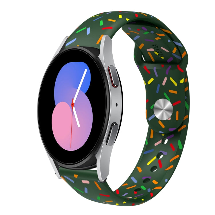 For Samsung Galaxy Watch 42mm Sports Rainbow Dots Silicone Buckle Watch Band(Green) - Watch Bands by PMC Jewellery | Online Shopping South Africa | PMC Jewellery