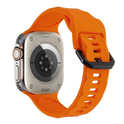 For Apple Watch SE 44mm Ripple Silicone Sports Watch Band(Orange) - Watch Bands by PMC Jewellery | Online Shopping South Africa | PMC Jewellery