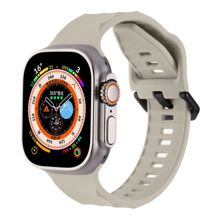 For Apple Watch 5 44mm Ripple Silicone Sports Watch Band(Starlight) - Watch Bands by PMC Jewellery | Online Shopping South Africa | PMC Jewellery