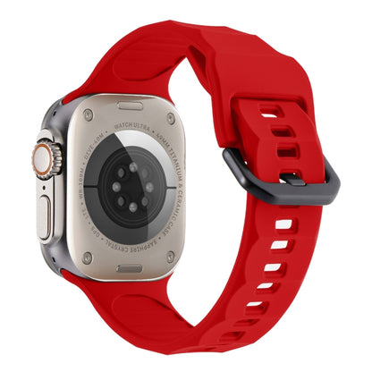 For Apple Watch 4 44mm Ripple Silicone Sports Watch Band(Red) - Watch Bands by PMC Jewellery | Online Shopping South Africa | PMC Jewellery