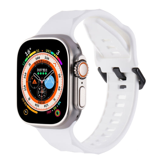 For Apple Watch 42mm Ripple Silicone Sports Watch Band(White) - Watch Bands by PMC Jewellery | Online Shopping South Africa | PMC Jewellery