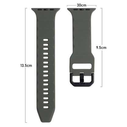 For Apple Watch SE 2022 44mm Ripple Silicone Sports Watch Band(Brown) - Watch Bands by PMC Jewellery | Online Shopping South Africa | PMC Jewellery