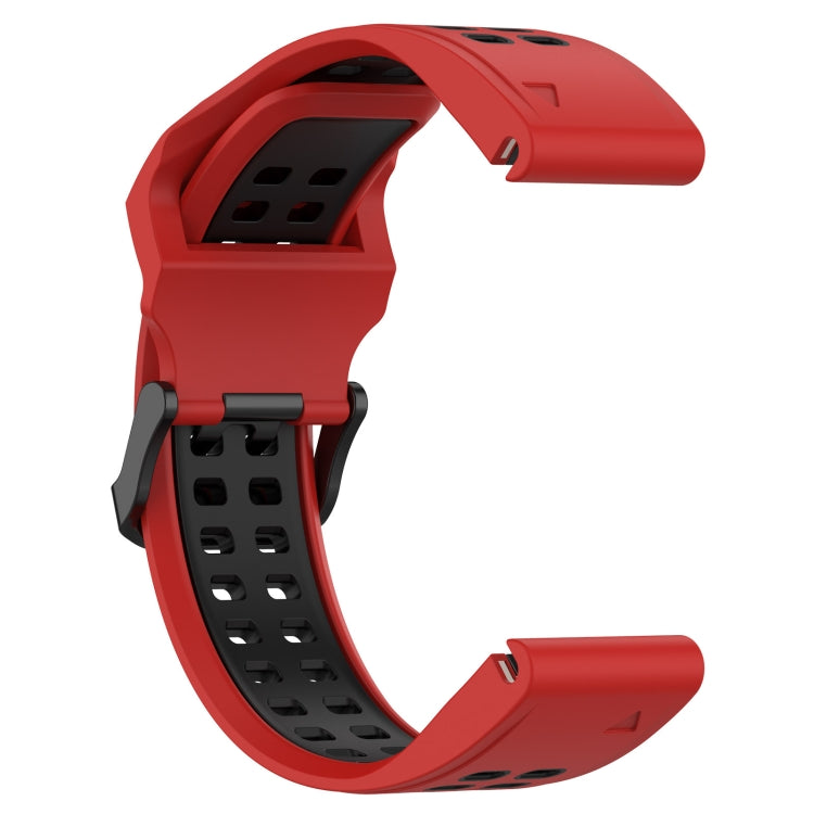 For Garmin  Instinct 2 Solar 22mm Two-Color Reverse Buckle Silicone Watch Band(Red+Black) - Watch Bands by PMC TechLife | Online Shopping South Africa | PMC TechLife