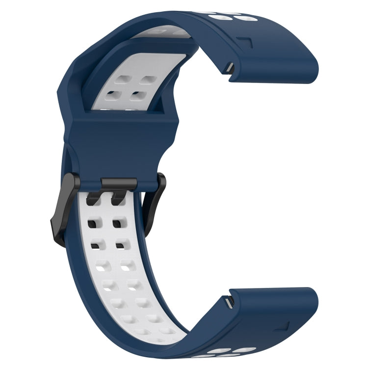 For Garmin Enduro 26mm Two-Color Reverse Buckle Silicone Watch Band(Blue+White) - Watch Bands by PMC TechLife | Online Shopping South Africa | PMC TechLife