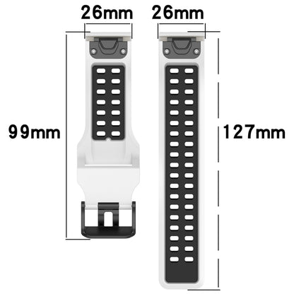 For Garmin Tactix Delta 26mm Two-Color Reverse Buckle Silicone Watch Band(Black+Grey) - Watch Bands by PMC Jewellery | Online Shopping South Africa | PMC Jewellery