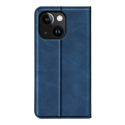 For iPhone 15 Retro-skin  Magnetic Suction Leather Phone Case(Dark Blue) - iPhone 15 Cases by PMC Jewellery | Online Shopping South Africa | PMC Jewellery