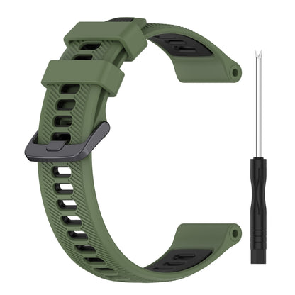 For Garmin Instinct 2 Sports Two-Color Silicone Watch Band(Army Green+Black) - Watch Bands by PMC Jewellery | Online Shopping South Africa | PMC Jewellery