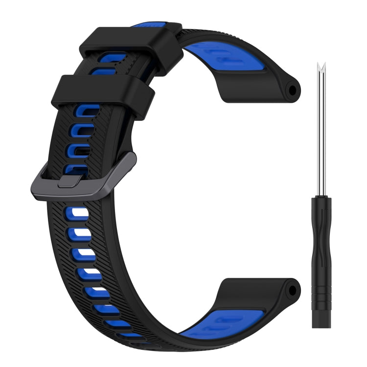 For Garmin Instinct Sports Two-Color Silicone Watch Band(Black+Blue) - Watch Bands by PMC Jewellery | Online Shopping South Africa | PMC Jewellery