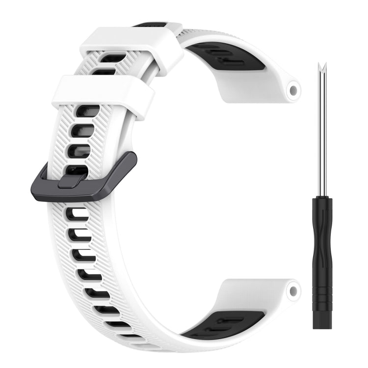 For Garmin Fenix 5 Plus Sports Two-Color Silicone Watch Band(White+Black) - Watch Bands by PMC Jewellery | Online Shopping South Africa | PMC Jewellery