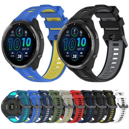 For Garmin Approach S62 Sports Two-Color Silicone Watch Band(Blue+Yellow) - Watch Bands by PMC Jewellery | Online Shopping South Africa | PMC Jewellery