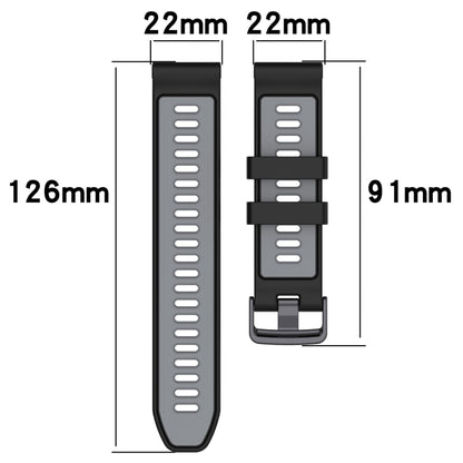 For Garmin Instinct 2 Sports Two-Color Silicone Watch Band(Grey+Yellow) - Watch Bands by PMC Jewellery | Online Shopping South Africa | PMC Jewellery