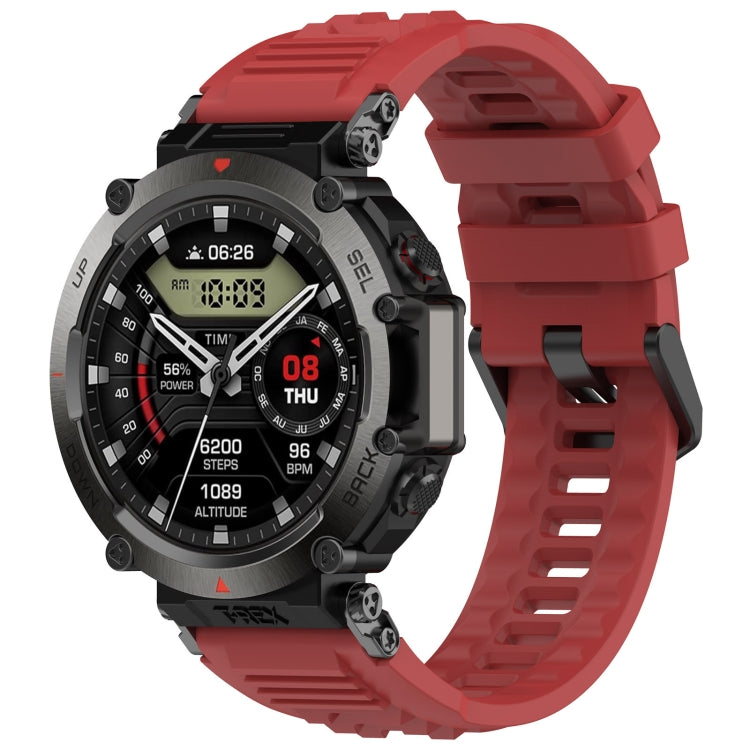 For Amazfit T-Rex Ultra Silicone Sports Watch Band(Red) - Watch Bands by PMC TechLife | Online Shopping South Africa | PMC TechLife | Buy Now Pay Later Mobicred