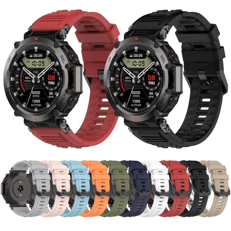For Amazfit T-Rex Ultra Silicone Sports Watch Band(Red) - Watch Bands by PMC TechLife | Online Shopping South Africa | PMC TechLife | Buy Now Pay Later Mobicred