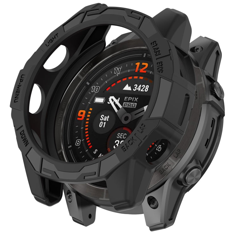 For Garmin Epix Pro 51mm / Fenix 7X / 7X Pro Armored TPU Half Wrapped Watch Protective Case(Black) - Watch Cases by PMC Jewellery | Online Shopping South Africa | PMC Jewellery | Buy Now Pay Later Mobicred