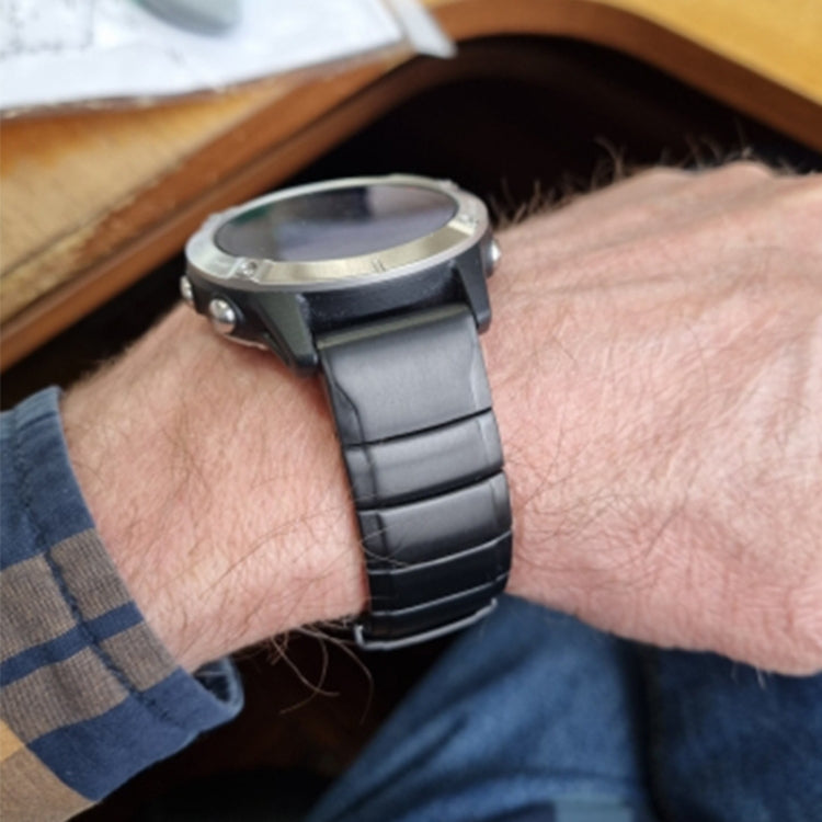 Compatible with Garmin Fenix 6X Pro 26mm Titanium Alloy Quick Release Watch Band(Black) - Watch Bands by PMC TechLife | Online Shopping South Africa | PMC TechLife | Buy Now Pay Later Mobicred