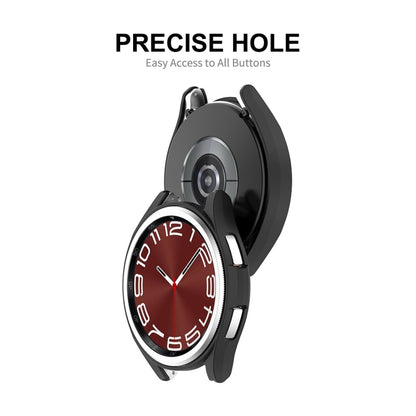 For Samsung Galaxy Watch6 Classic 47mm ENKAY Hat-Prince Electroplated Hard PC Case + 0.2mm 9H Glass Screen Protector(Transparent) - Watch Cases by ENKAY | Online Shopping South Africa | PMC Jewellery | Buy Now Pay Later Mobicred