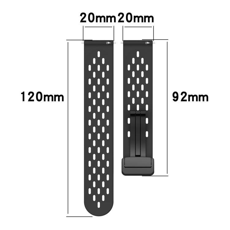 For Amazfit Pop Pro 20mm Folding Magnetic Clasp Silicone Watch Band(Hidden Green) - Watch Bands by PMC TechLife | Online Shopping South Africa | PMC TechLife | Buy Now Pay Later Mobicred