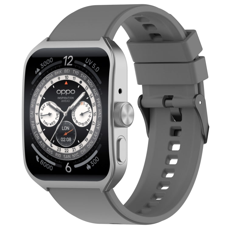 For OPPO Watch 4 Pro 22mm Solid Color Silicone Watch Band(Gray) -  by PMC TechLife | Online Shopping South Africa | PMC TechLife | Buy Now Pay Later Mobicred