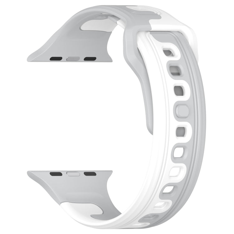 For Apple Watch SE 40mm Double Color Silicone Watch Band(Grey+White) - Watch Bands by PMC TechLife | Online Shopping South Africa | PMC TechLife