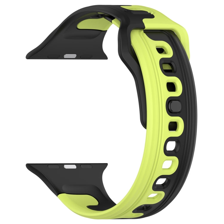 For Apple Watch 2 42mm Double Color Silicone Watch Band(Black+Green) - Watch Bands by PMC TechLife | Online Shopping South Africa | PMC TechLife