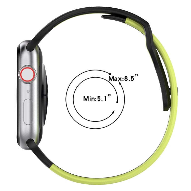 For Apple Watch 2 38mm Double Color Silicone Watch Band(Black+Red) - Watch Bands by PMC TechLife | Online Shopping South Africa | PMC TechLife