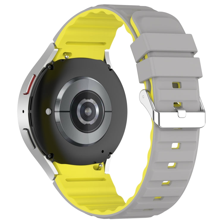 For Samsung Galaxy Watch 5 Two Color Horizontal Silicone Watch Band(Grey Yellow) - Watch Bands by PMC TechLife | Online Shopping South Africa | PMC TechLife